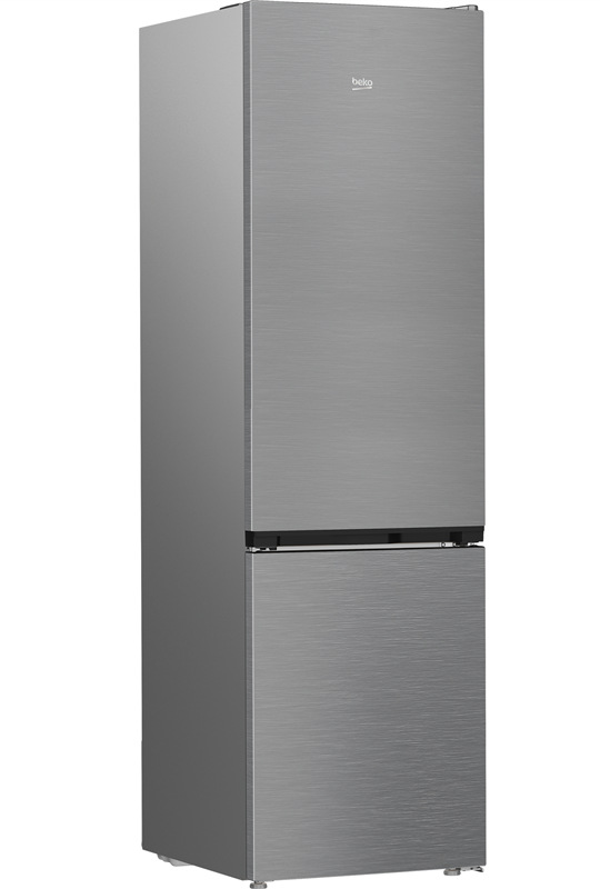 Chladnička Beko B3RCNA415HXB, NoFrost vstavaná, šedá farba.
