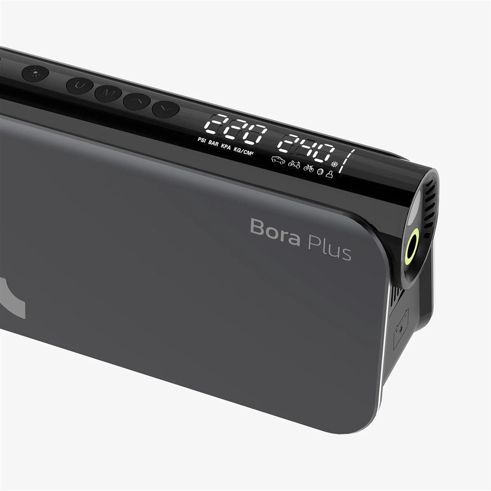 Kompresor Woowind Bora Plus kombinuje výkonný kompresor, štartovací zdroj a powerbanku