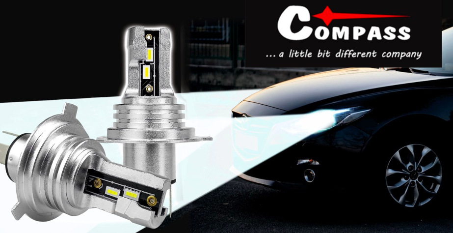 Autožiarovka Compass LED CSP chip 12V H4 (2 ks) Autožiarovka Compass LED CSP chip 12V H4 2ks