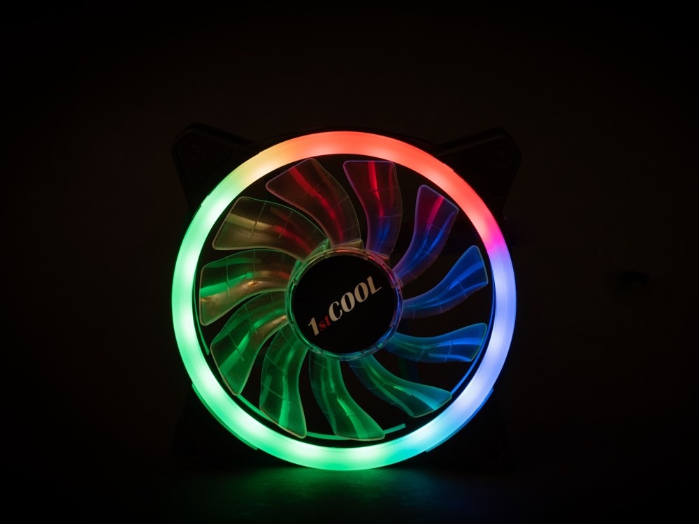 Ventilátor 1stCOOL AURA EVO Dual RING ARGB PWM čierny