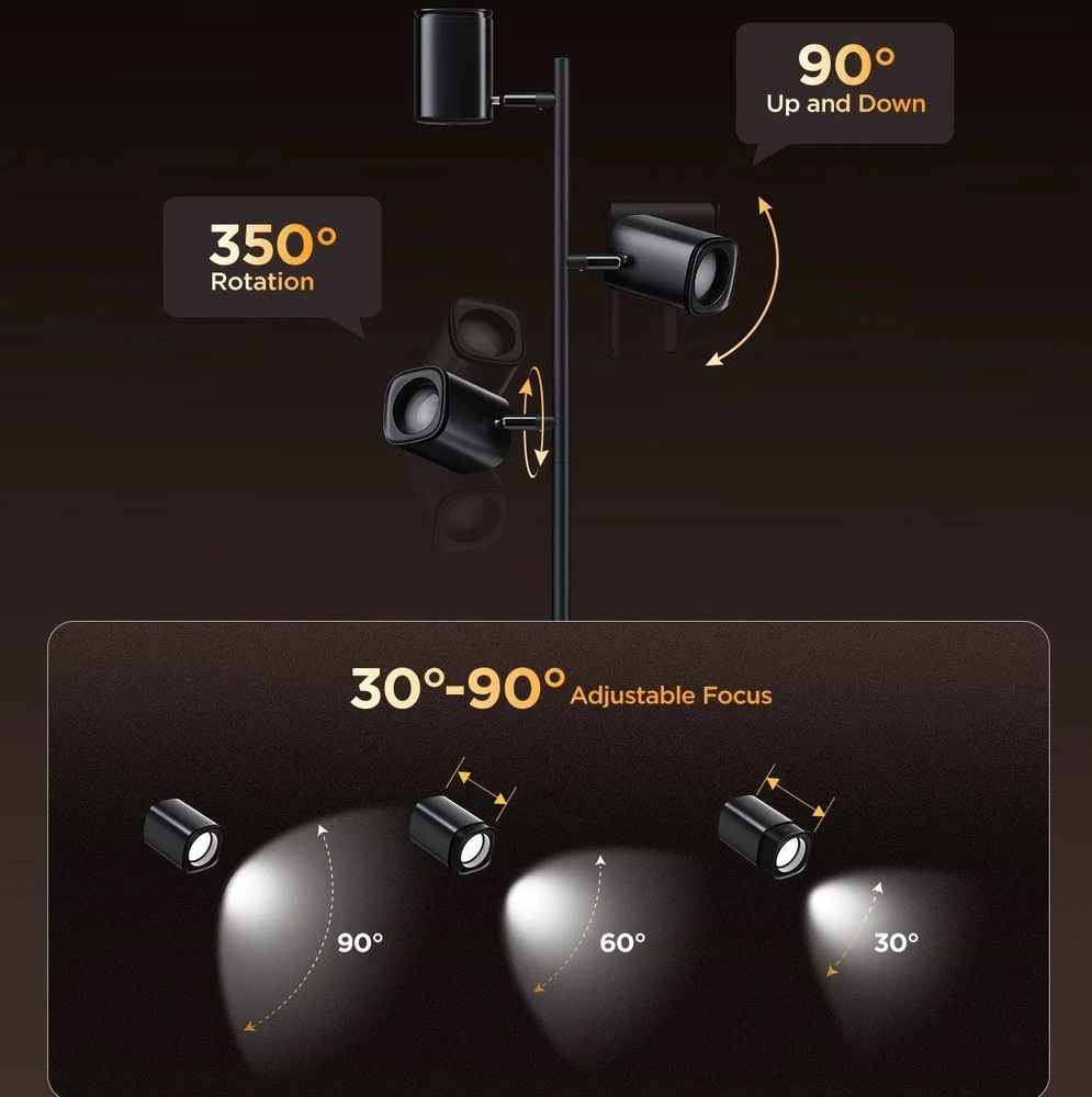 Stojacia lampa Govee Tree Lamp RGBICWW, Matter čierna