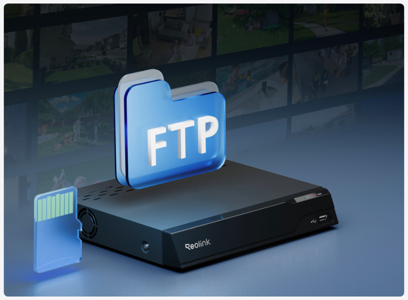 Možnosti ukladania záznamov na NVR, FTP server alebo pamäťovú kartu