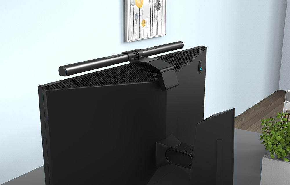 LED svetlo Yeelight Pura Monitor Light Bar Pro čierne Pohľad zozadu na LED svetlo Yeelight Pura Monitor Light Bar Pro na monitore