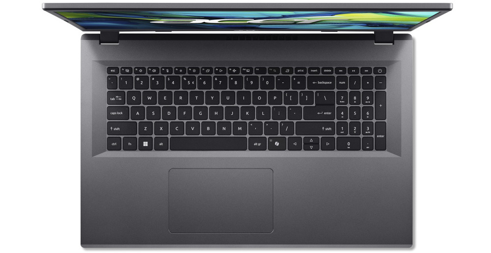Notebook Acer Aspire Go 17 (AG17-31P-39BB) sivý Intel Core 3, 8 GB RAM a 512 GB SSD zaistí svižný chod pri práci, štúdiu aj bežnom používaní.