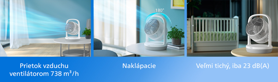 Ventilátor stolový Philips Series 2000 CX2050/00 biely Ventilátor stolní Philips CX2050/00 Series 2000
