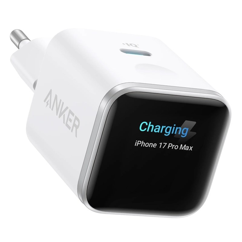 Nabíjačka do siete Anker Nano 45 W, v bielom prevedení.