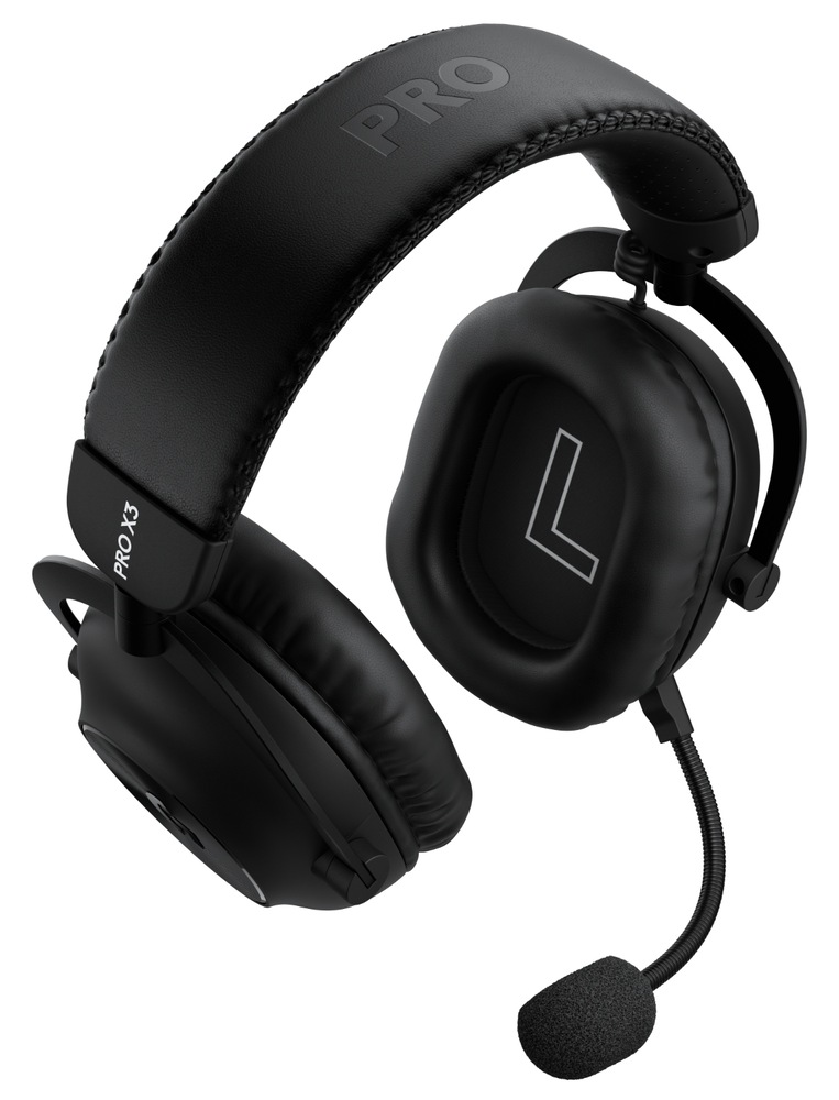 Headset Logitech PRO X3 LIGHTSPEED Wireless čierny Herný headset Logitech PRO X 3 LIGHTSPEED Wireless s odnímateľným mikrofónom v detailnom produktovom zábere
