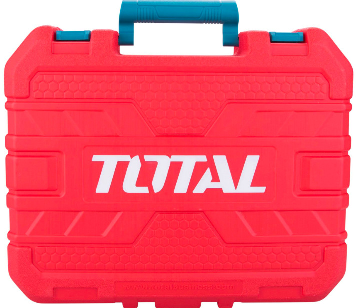 Sada náradia Total tools THKITH1601 (16 ks) Pevný červený kufor z tvrdeného PVC s madlom na prenášanie Total Tools THKITH1601