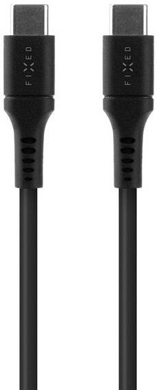 Kábel FIXED Liquid silicone USB-C/USB-C s podporou PD, 60W, 1,2m čierny