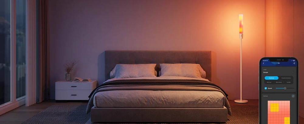 Stojacia lampa Govee Smart LED RGBICWW biele