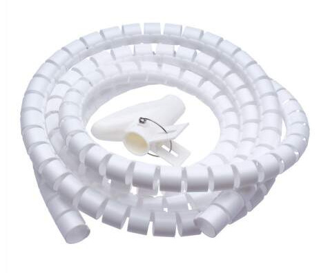 Trubice pro kabely Connect IT WINDER, husí krk, 2,5m x 20mm - bílá