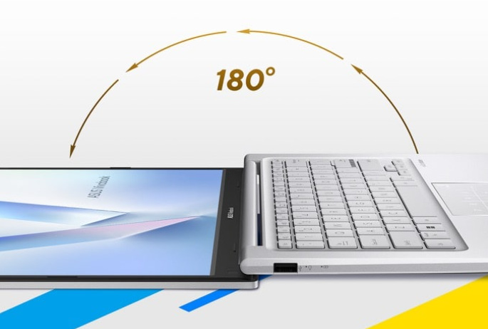Notebook ASUS Vivobook 14 otvorený na 180 °