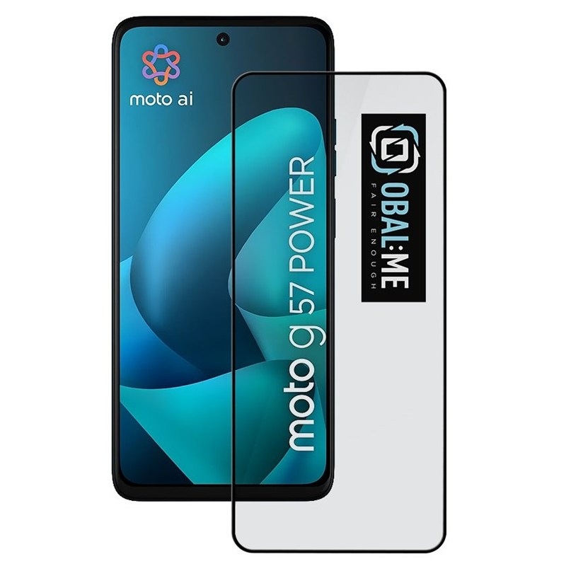 Tvrdené sklo Obal:Me 5D na Motorola G57 Power - čierne