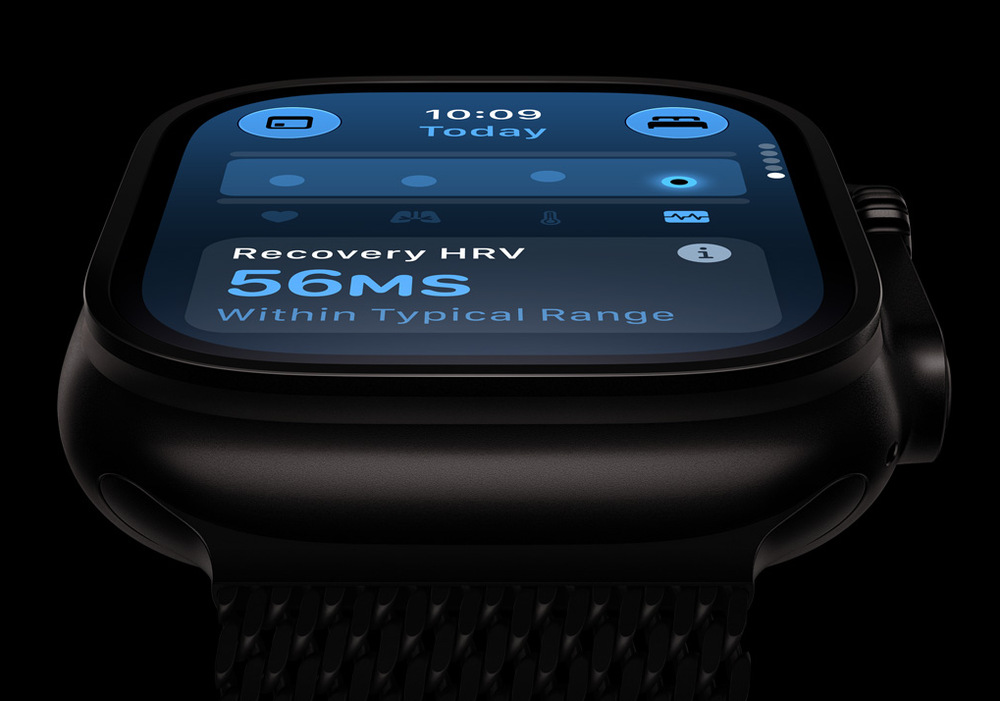 Inteligentné hodinky Apple Watch Ultra 4 GPS + Cellular 49 mm čierny titán, čierny titánový milánský tah - L Apple Watch Ultra 4 meria tepovú frekvenciu a HRV výrazne častejšie