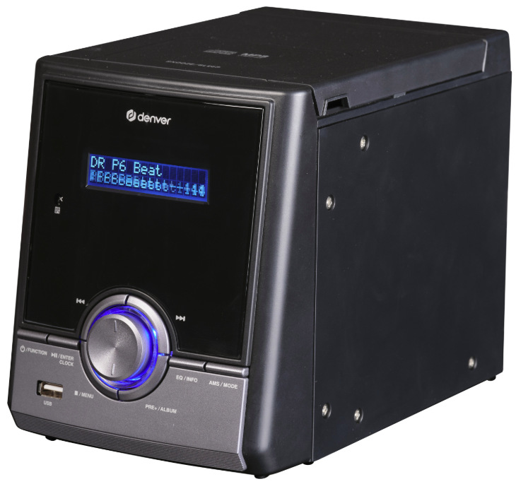 Bočný pohľad na mikrosystém Denver MDA-285 s LCD displejom a ovládacím kolieskom