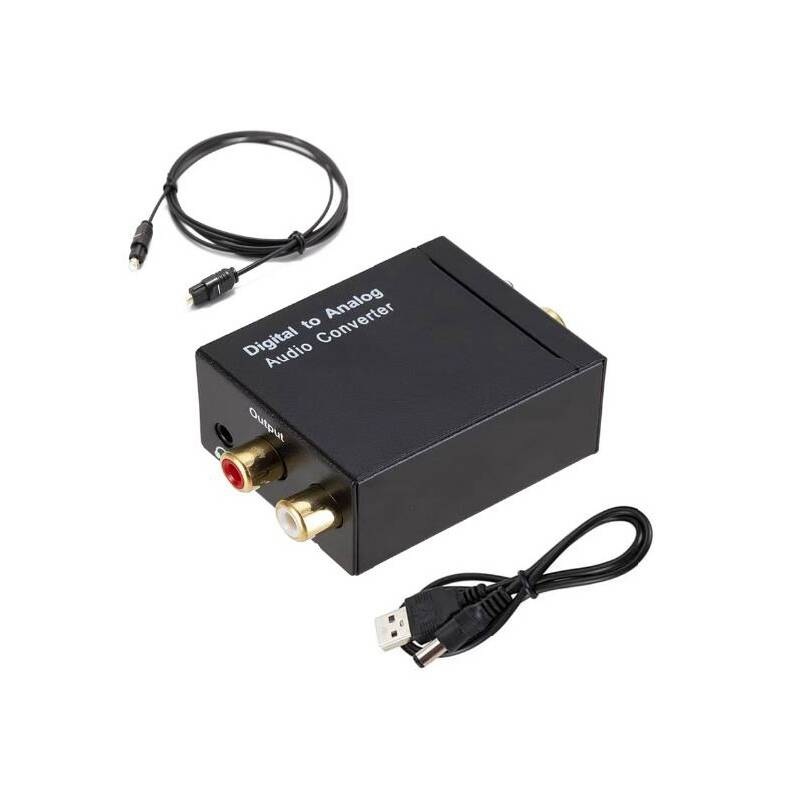 DAC prevodník WG digilátny signál na analóg RCA L/R 3,5 mm čierny WG (10720)