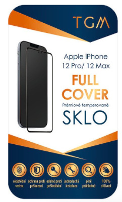 Tvrdené sklo TGM Full Cover na Apple iPhone 12/12 Pro čierne