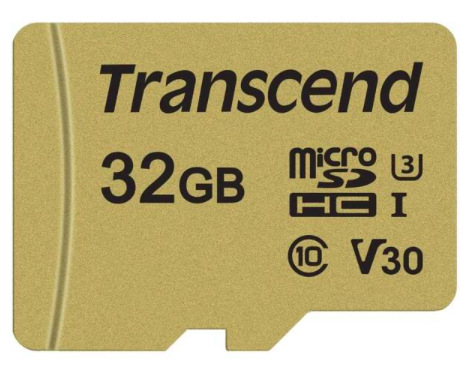 Pamäťová karta Transcend 500S microSDHC 32GB UHS-I U3 (Class 10) (95R/60W) + adapter Pamäťová karta Transcend 500S microSDHC 32GB UHS-I U3 (Class 10) (95R/60W) + adapter