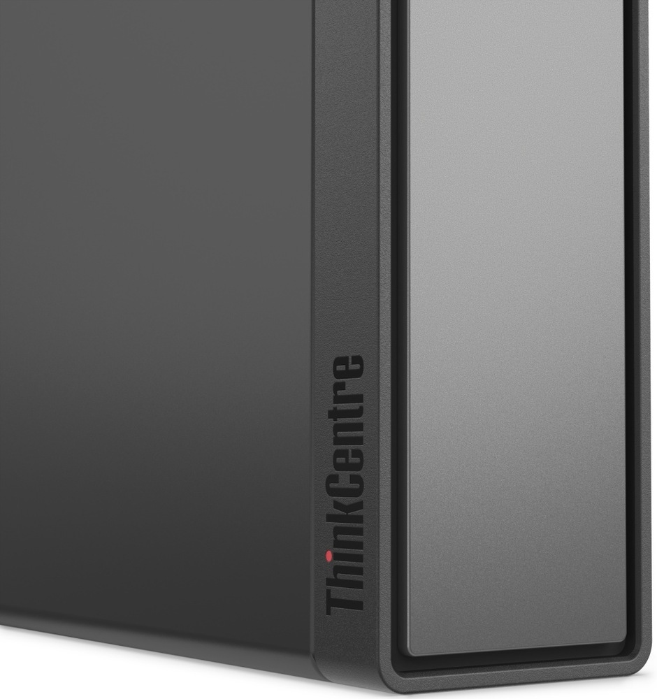 PC mini Lenovo ThinkCentre neo 50q Gen 5 čierny Detail minimalistickej hrany počítača Lenovo ThinkCentre neo 50q Gen 5″ width=