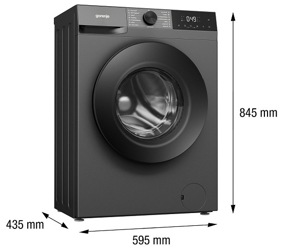 práčka Gorenje WG2P84A32G s rozmermi