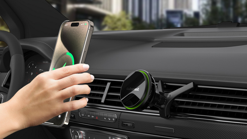 Držiak na mobil Cubenest S1C2 Magnetic, nabíjanie, aktívne chladenie čierny