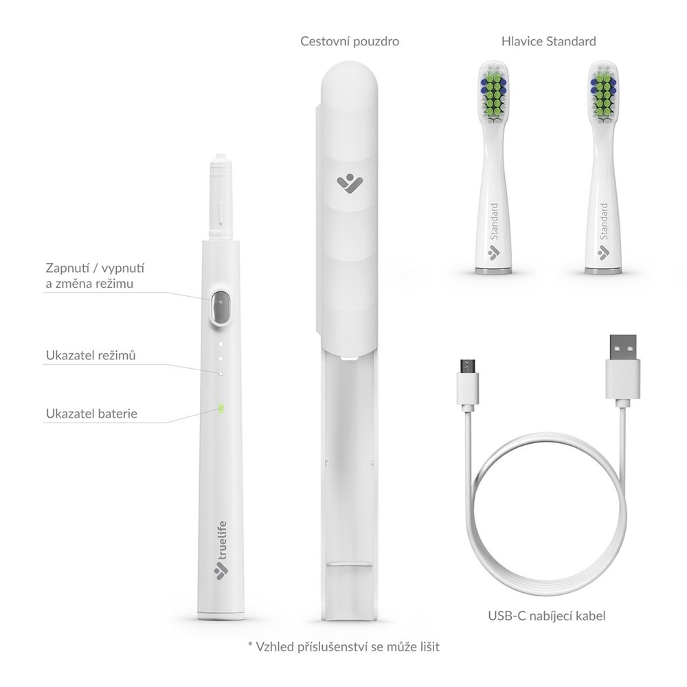 Zubná kefka TrueLife SonicBrush Slim20 White biela Zubná kefka TrueLife SonicBrush Slim20 White biela