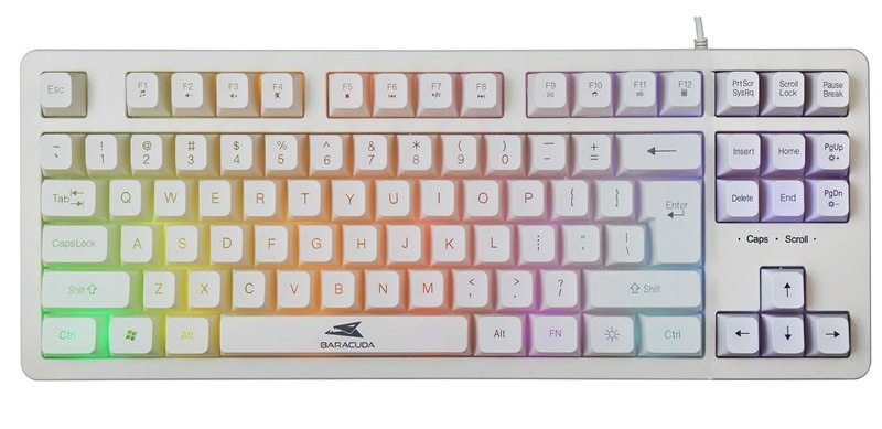 Klávesnica Baracuda KRILL, US layout biela