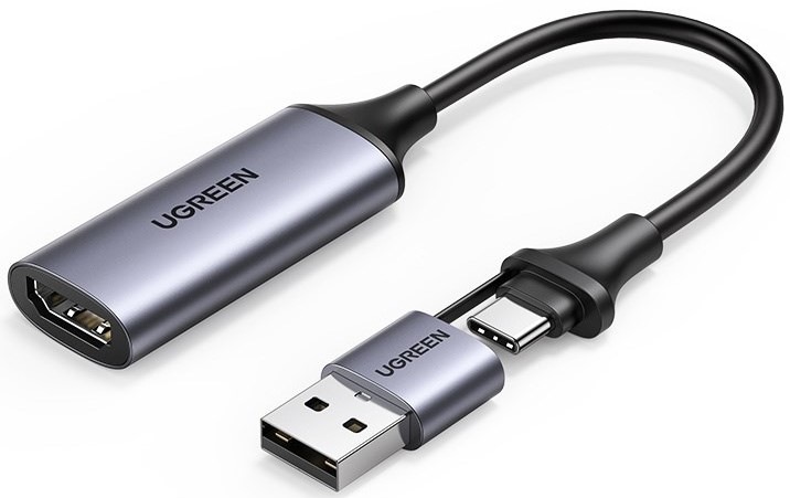 Redukcia UGREEN USB, USB-C/HDMI - šedá