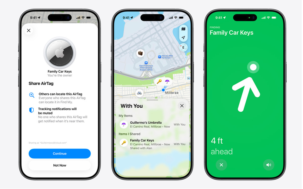 Apple AirTag (2. generácia) umožňuje zdieľanie polohy až pre šesť ľudí