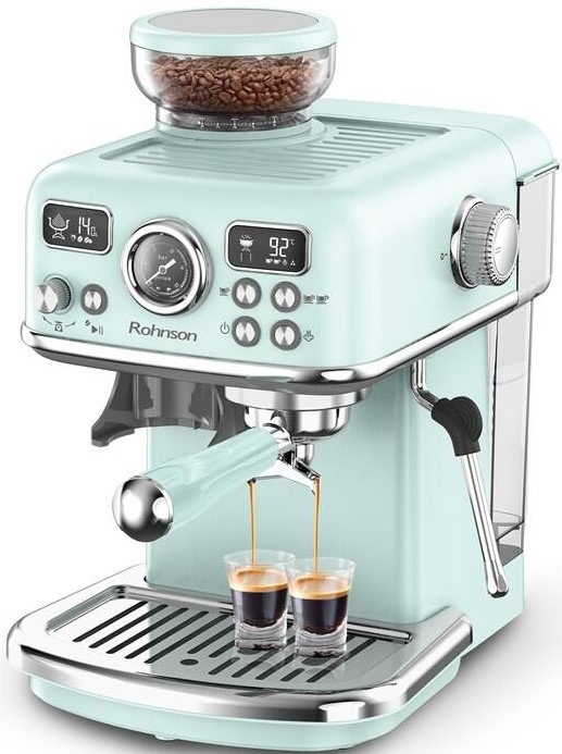 Pákový kávovar Rohnson R-98250G 2v1 vo svetlo modrom prevedení