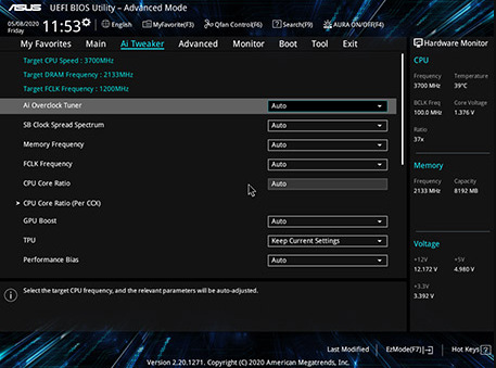 Základná doska Asus PRIME B550M-A Asus PRIME B550M-A umožňuje detailné vyladenie pomocou ASUS UEFI BIOS