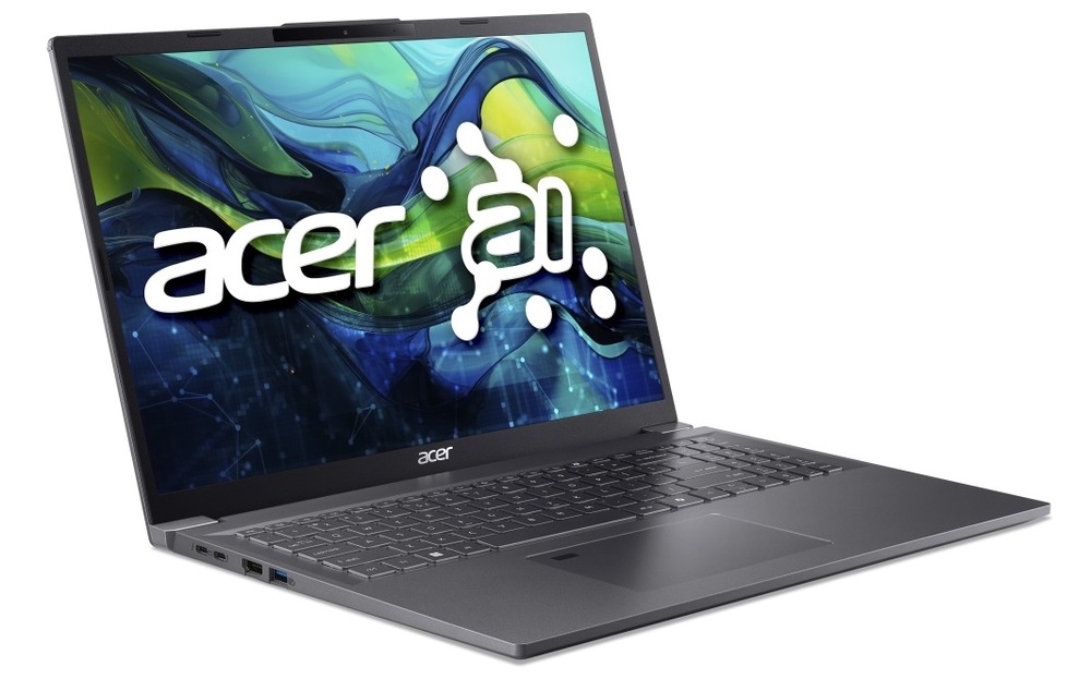 Notebook Acer Aspire 16 AI (A16-I71M-50NJ) sivý IPS displej o veľkosti 16 palcov vás ohromí jasným a brilantným rozlíšením.