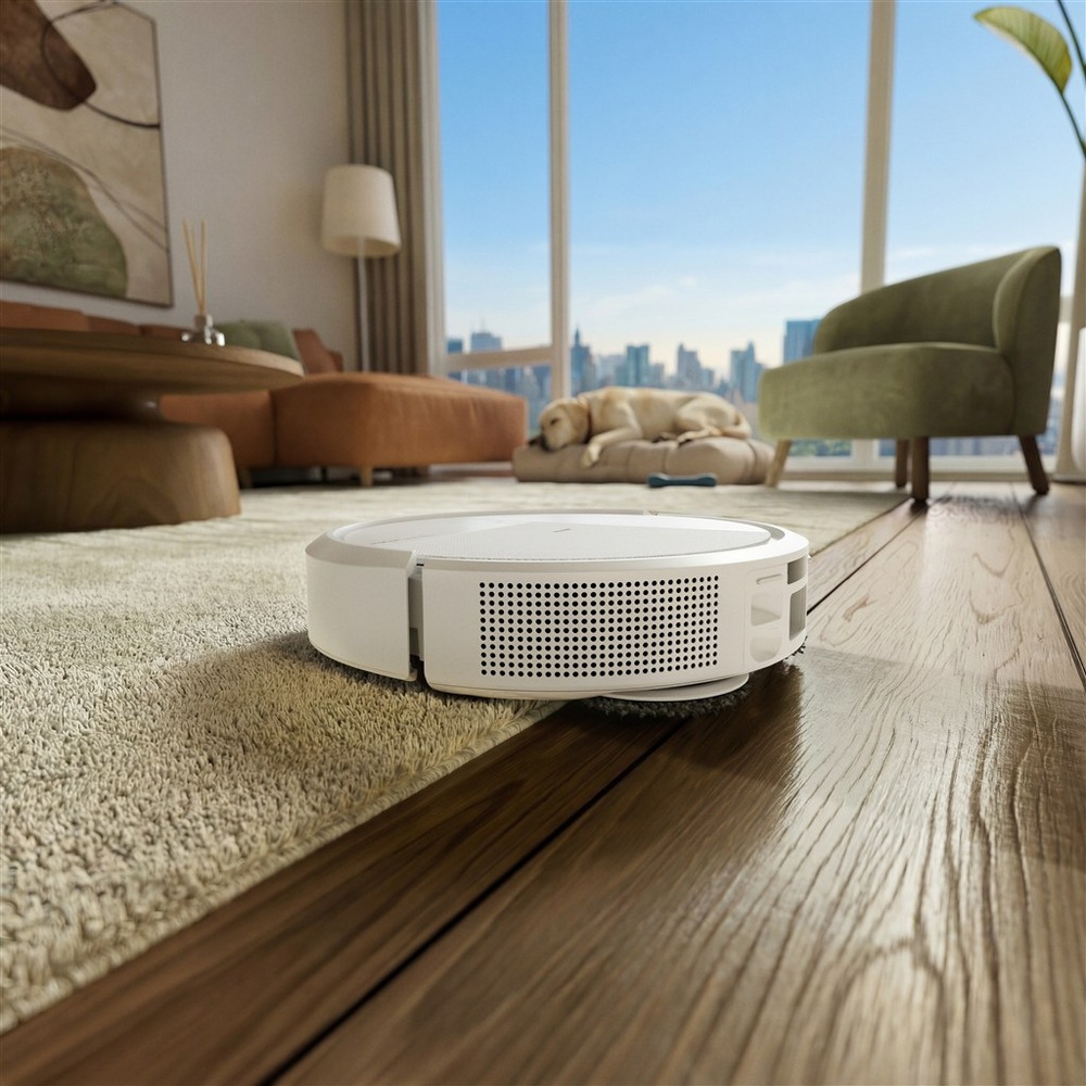 Vytieranie pomocou mopovacích podložiek robota Roomba Plus 515 Combo.