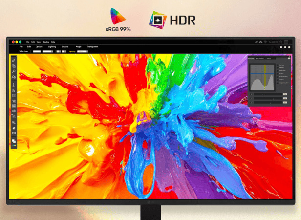 LG 27U411B-B ponúka perfektný obraz aj vďaka technológii HDR 10″ width=