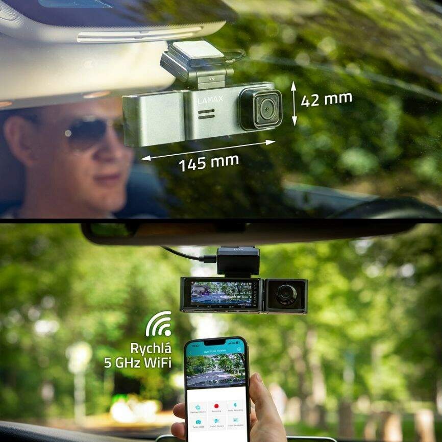 Autokamera LAMAX N10 GPS 3in1 sivá