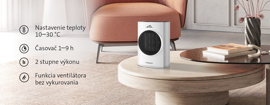 Teplovzdušný ventilátor ETA Fogos II 4623 90000 biely Teplovzdušný ventilátor ETA Fogos II, funkcia