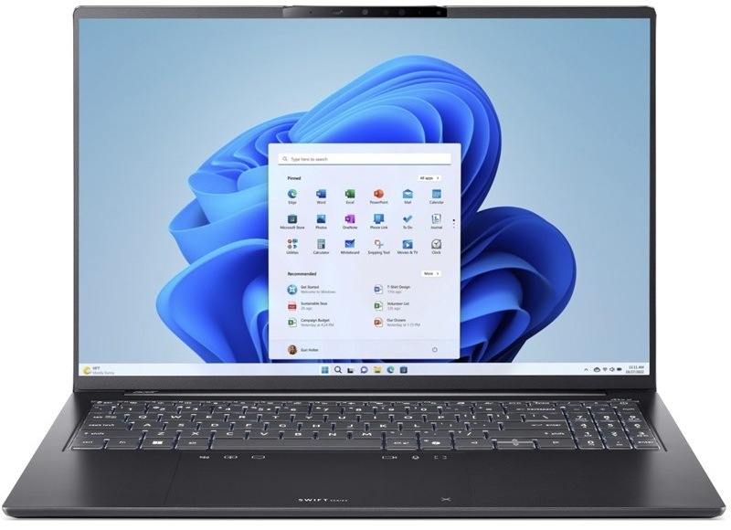 Notebook Acer Swift Go 16 AI s mimoriadnym výkonom a kvalitným obrazom, čierna farba