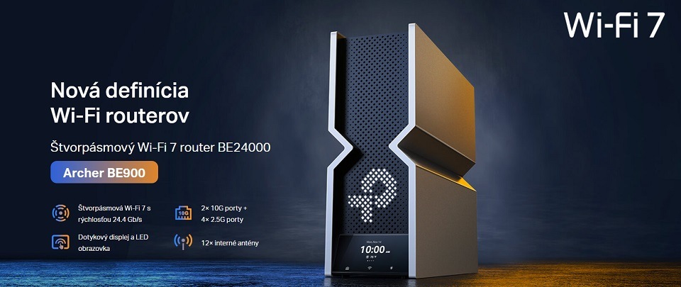 Router TP-Link Archer BE900, BE24000 čierny