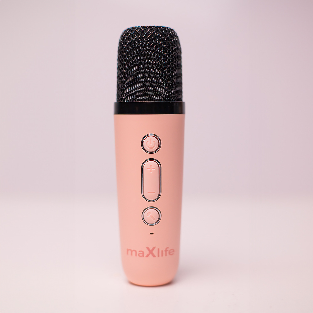 Prenosný reproduktor Maxlife MXKS-100 ružový Prenosný reproduktor Maxlife MXKS-100 - súčasťou balenia je bezdrôtový mikrofón pre karaoke zábavu