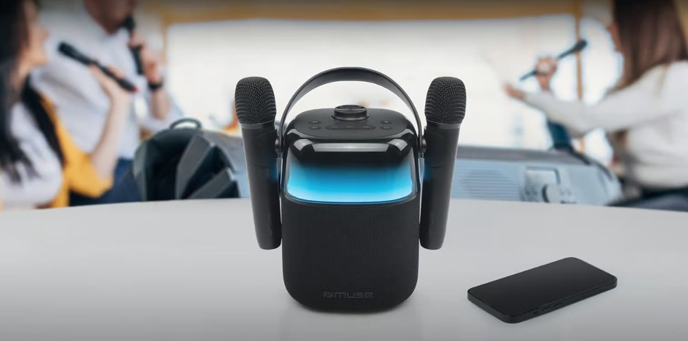 Prenosný reproduktor MUSE M-530KA čierny Prenosný reproduktor MUSE M-530KA je dodávaný s dvoma bezdrôtovými mikrofónmi