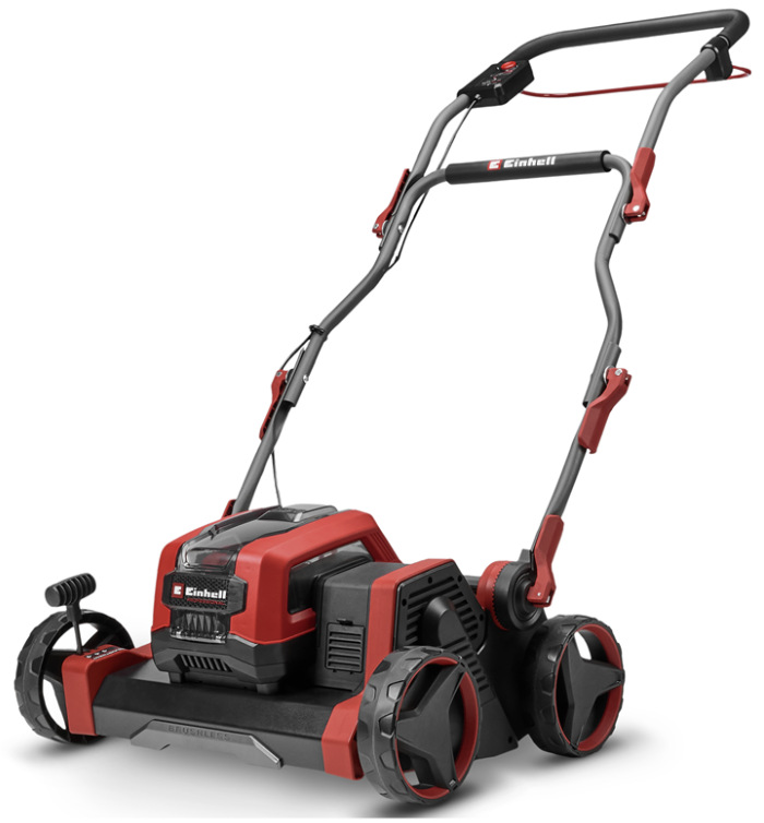 Červeno-čierny akumulátorový vertikutátor Einhell Professional GP-SC 36/40 Li BL-Solo