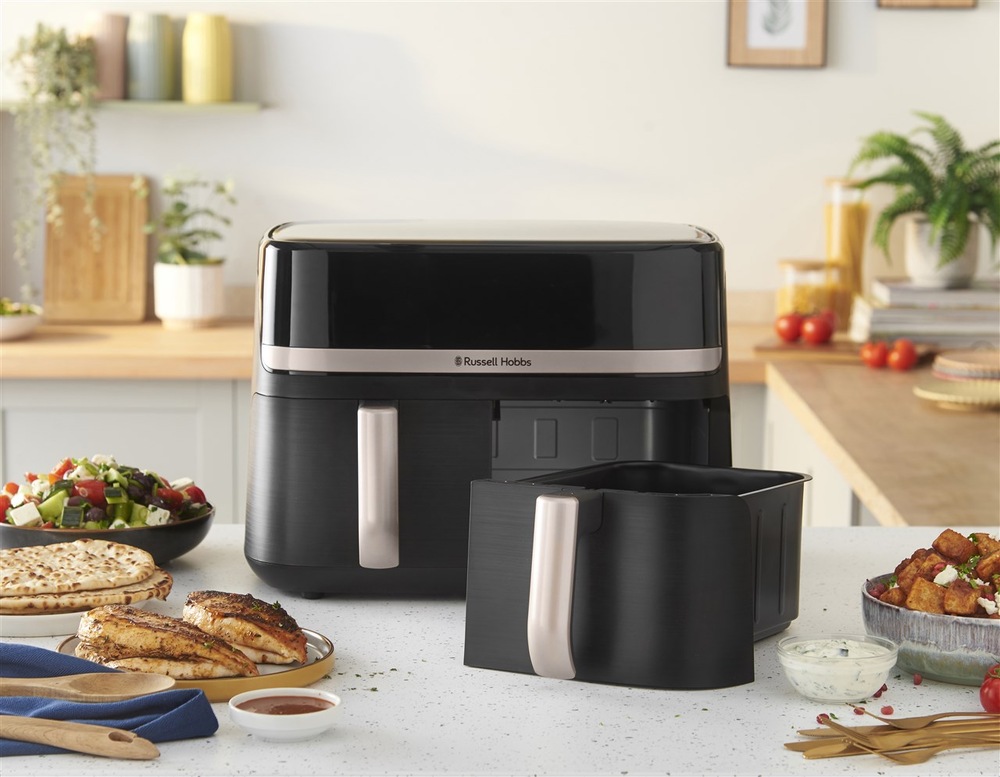 Fritéza teplovzdušná RUSSELL HOBBS Satisfry Air 27680-56 Dual Basket, 9 l čierna Fritéza teplovzdušná RUSSELL HOBBS Satisfry Air 27680-56 Dual Basket, 9 l čierna