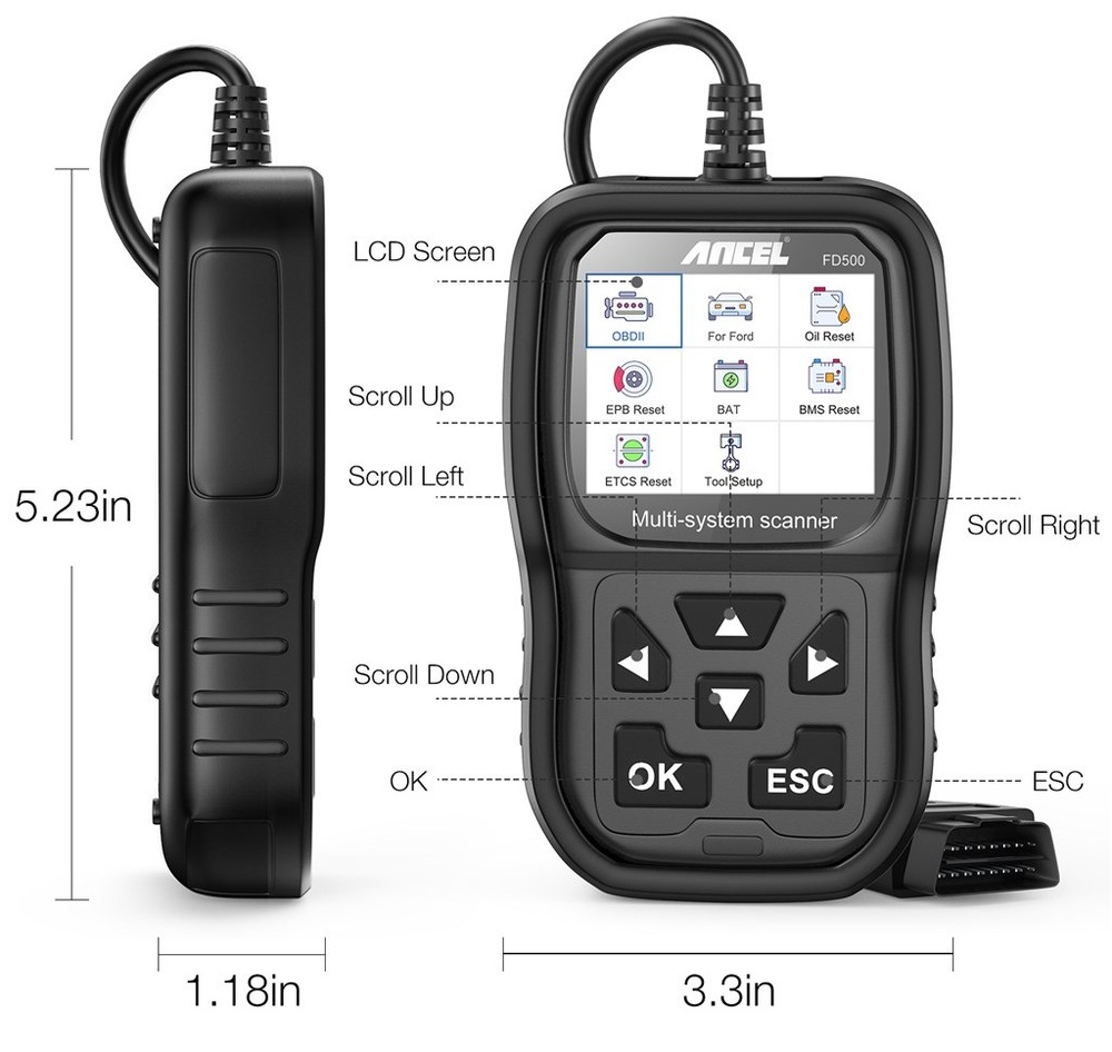 Diagnostika ANCEL FD500 OBD pre Ford