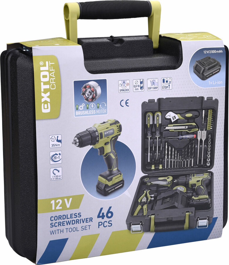 Vŕtací skrutkovač Extol Craft 422801 (s batériou)