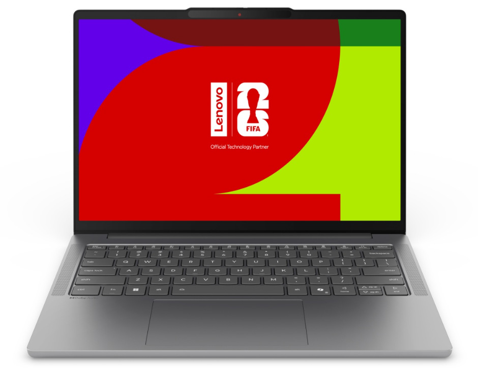 Notebook Lenovo IdeaPad Slim 5 14AHP11 sivý Otvorený a zapnutý notebook Lenovo IdeaPad Slim 5 14AHP11 spredu
