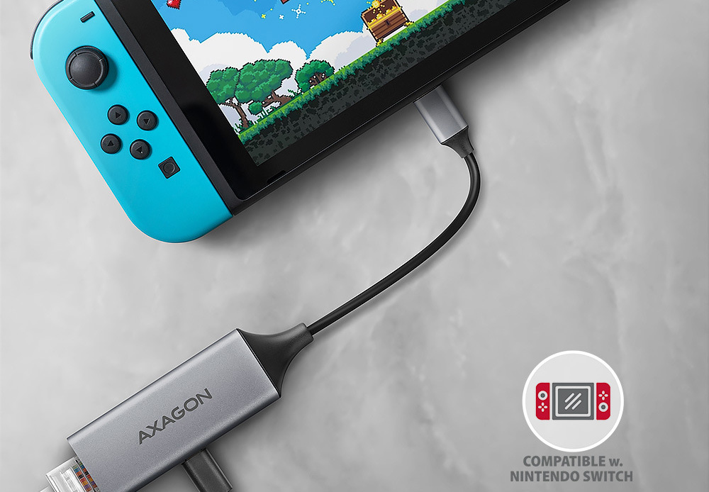 Sieťová karta Axagon USB-C 3.2 Gen 1 - Gigabit Ethernet sivá