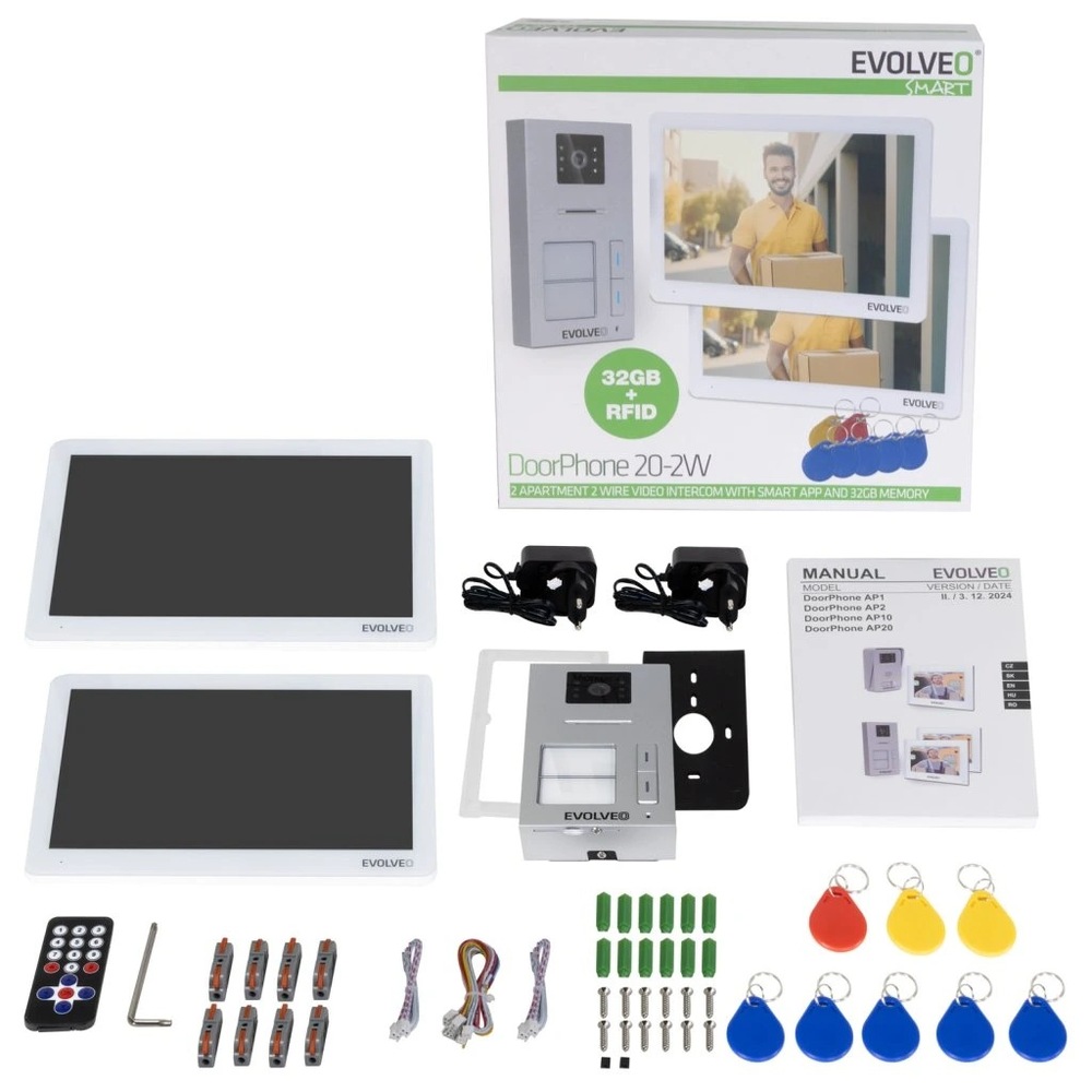 Dverný videotelefón Evolveo DoorPhone 20-2W - biely