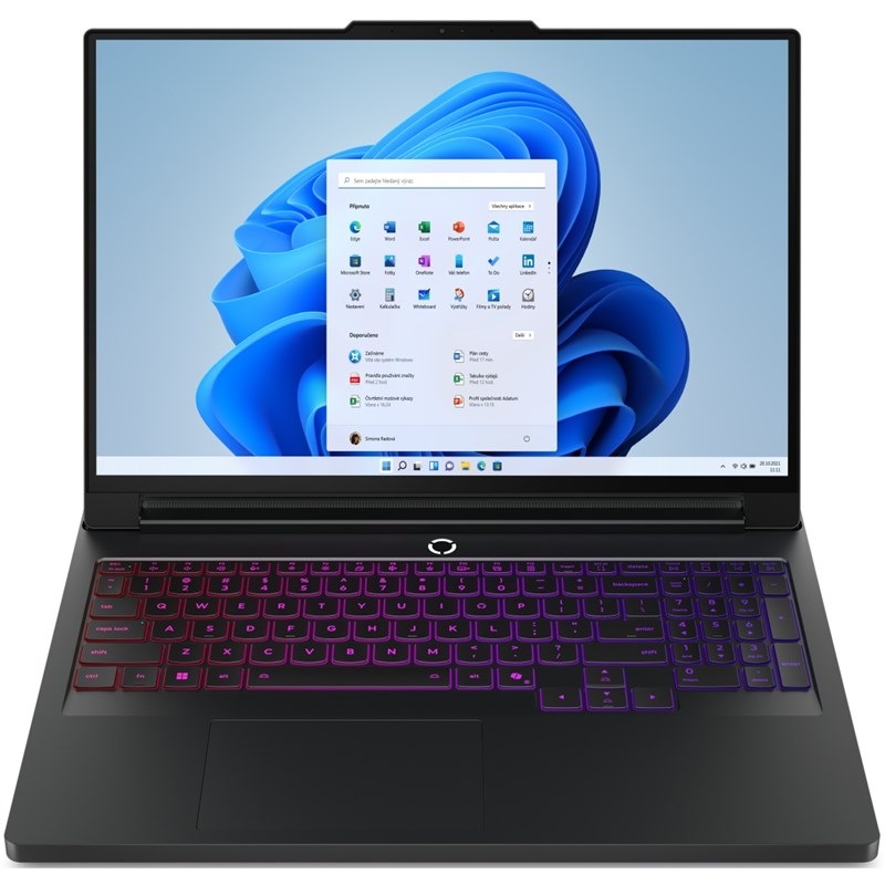 Notebook Lenovo Legion Pro 7 16IAX10H v čiernej farbe.