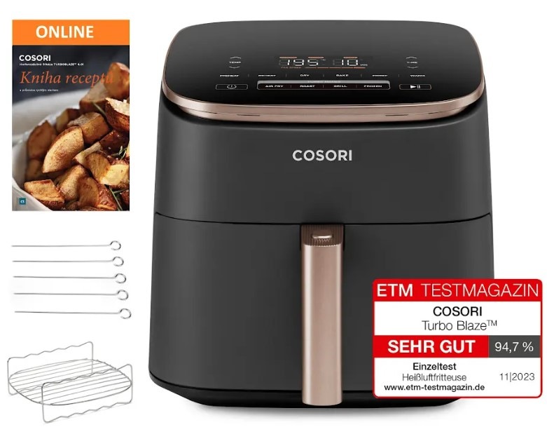 Fritéza teplovzdušná COSORI TurboBlaze Pro, 6 l čierna