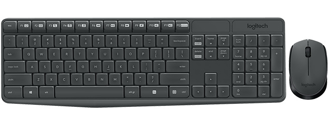 Klávesnica s myšou Logitech Wireless Combo MK235, CZ sivá